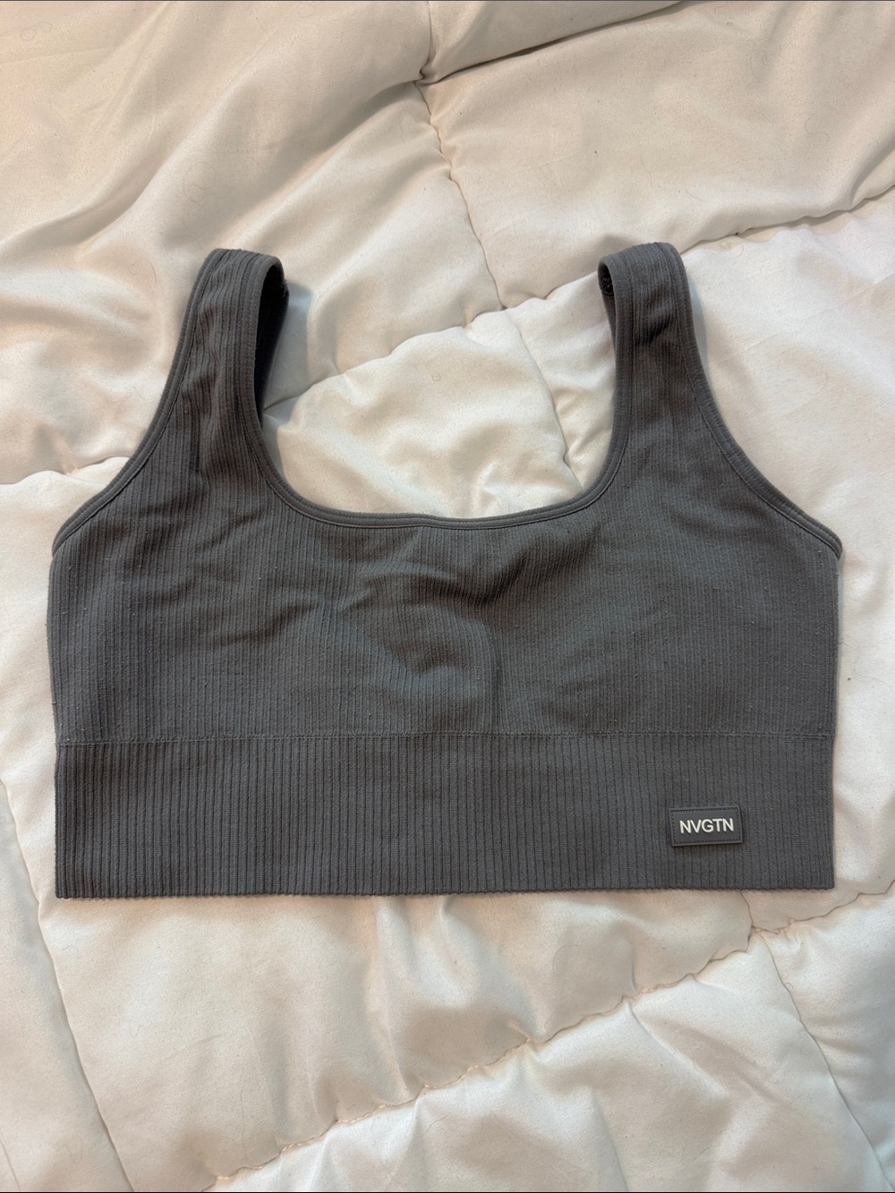 NVGTN Women's Ribbed Harmony Seamless SportBra - Grey